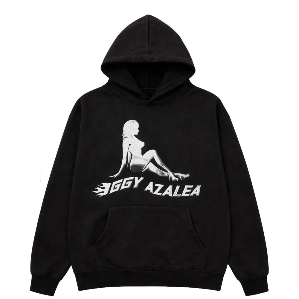 Iggy Azalea Heavyweight Hoodie Black Graphic Pullover Men's Medium, Rare
